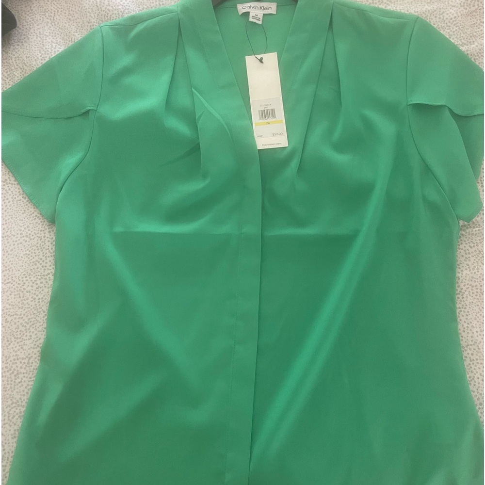 Green blouse silk soft material